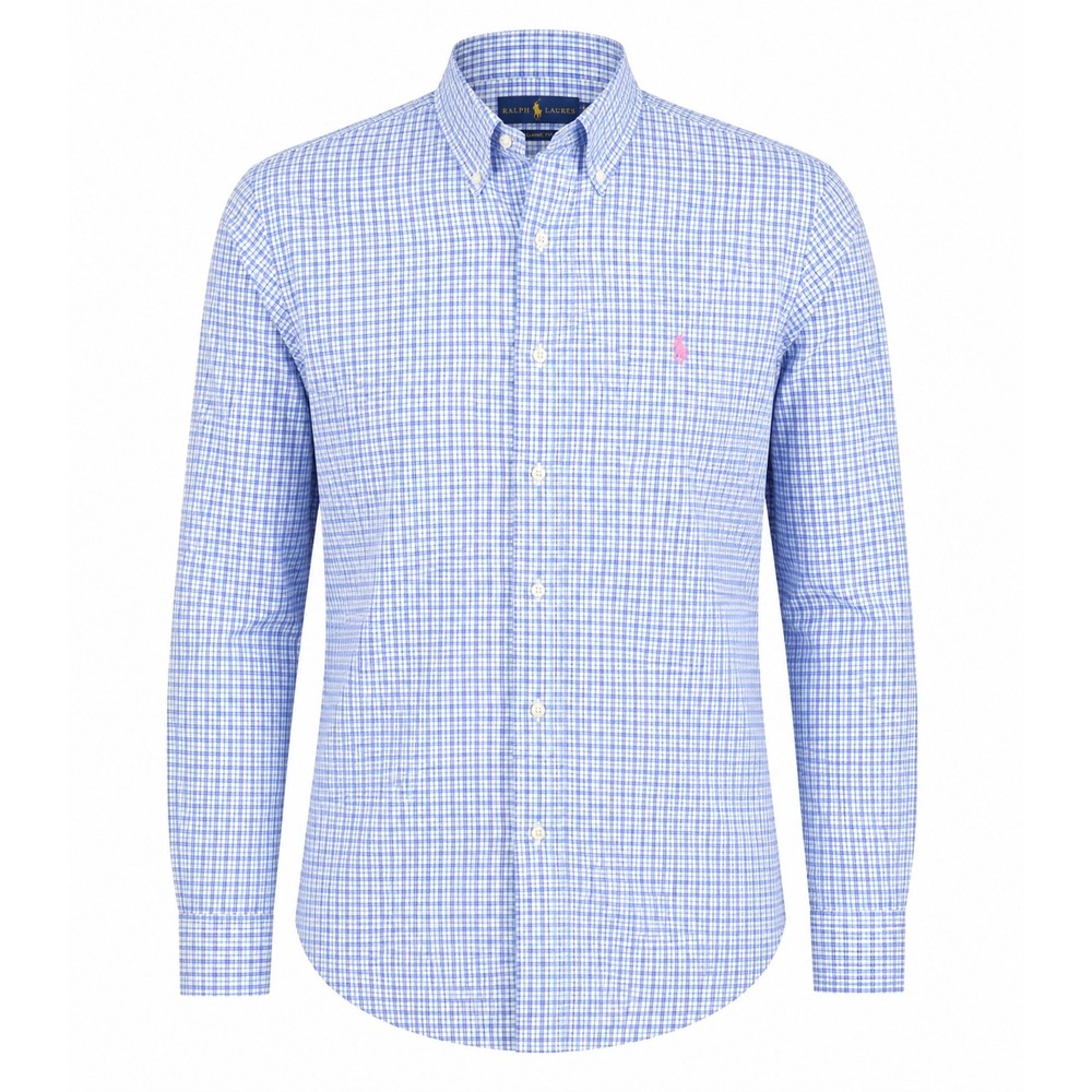 Ralph Lauren Casual Button Down Shirt Pink Pony Logo Large preppy Mens office